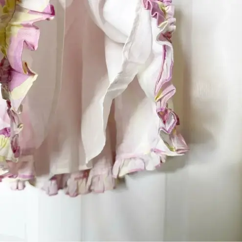 HILL HOUSE Paz Candy Pink Kaleidoscope Ruffle Pull On Mini Skirt Size Medium