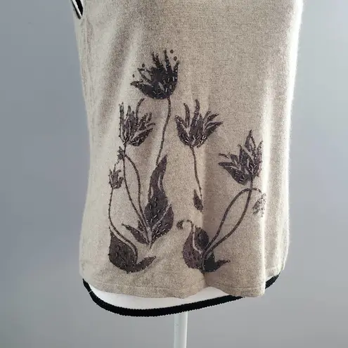 Rena Rowan Woman's Sleeveless Silk Beaded Sweater L