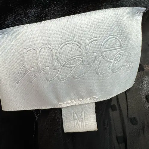 Mare Mare Women’s Hunt Velvet Sheer Polka Dot Blouse Black Size Medium M