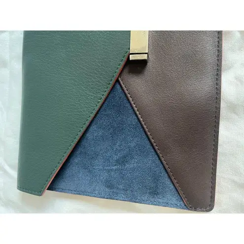 CELINE Diamond envelope clutch green and blue