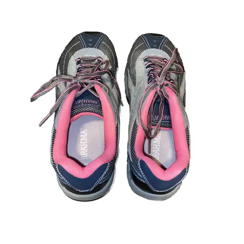 Brahma SACHA Work Safety Toe Leather Pink Gray Lace Up Shoes WOMENS 8.5