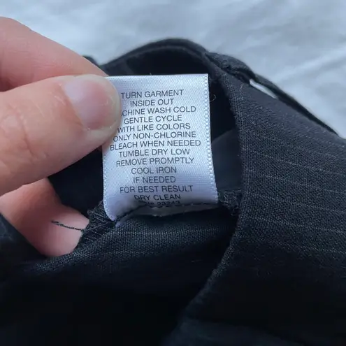 New York And Company Stretch Black Pinstriped Trousers