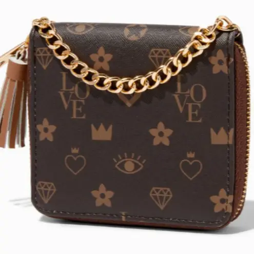 Claire’s Status Icons Zip Around Wallet Brown