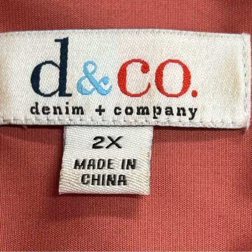 Denim & Co Button Down Shirt Plus Size 2X FLAWED