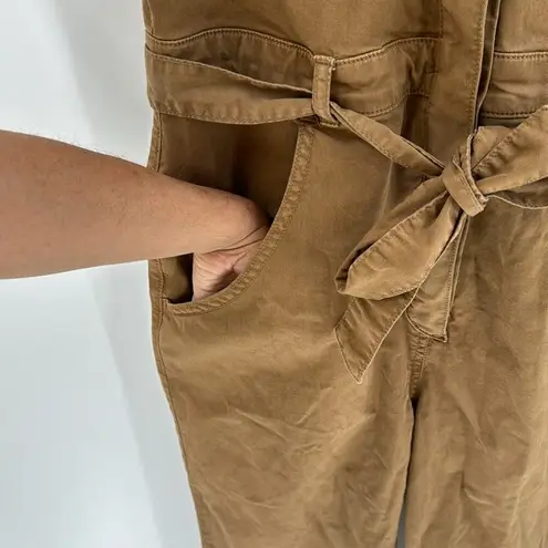 Veronica Beard Cropped cotton-blend twill jumpsuit brown tan casual size S