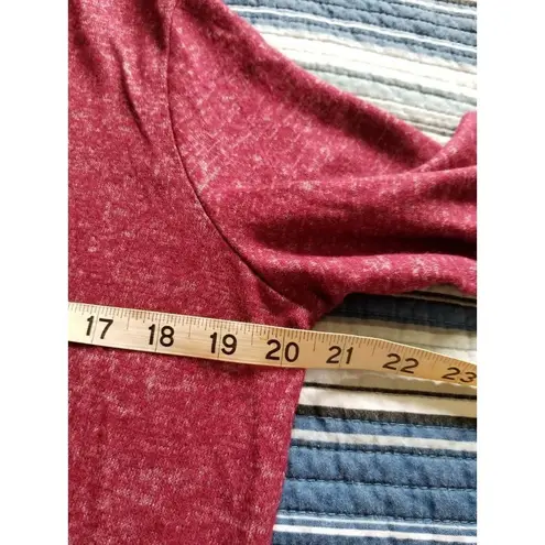 Bobeau Women's Marled Windsor Wine Lace Accent Open Front Cardigan Sweater Sz M