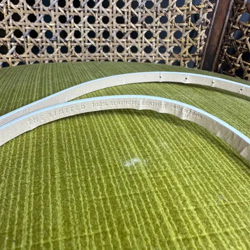 Bundle of 2 Skinny Belts Animal Print White Patent Adjustable Size Medium