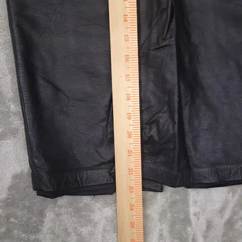 Vintage Loffs Black Leather High Waisted 80s Pencil Skirt size 10M Glam Punk