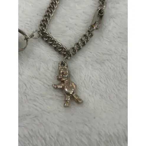 Vintage Charm Bracelet with House Soldier & Toy Figurine Charms Silver