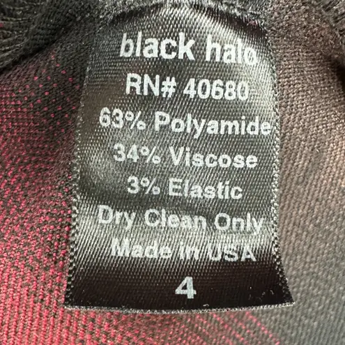 Black Halo | 4 / S | Jackie Plaid Print Cowl Neck 3/4 Sleeve Midi Sheath Dress