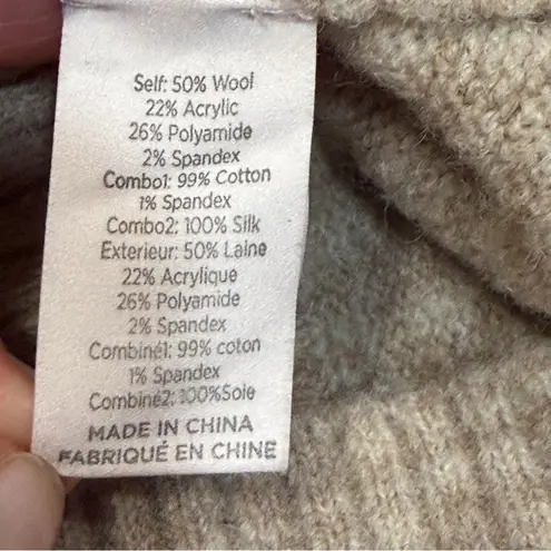 Cinq A Sept Oatmeal Tan Atlas Bell Sleeve Turtleneck Sweater size XS