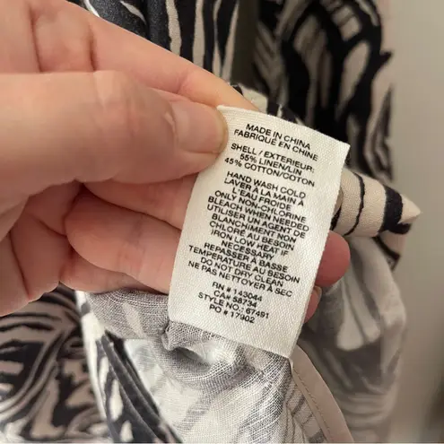 Avec Les Filles Zebra Print Linen Trench Coat • Large • NWT ($195) Natural