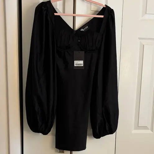 Jagger & Stone “the Liv” Black Balloon Sleeve Mini Dress – Stunning LBD Size XS