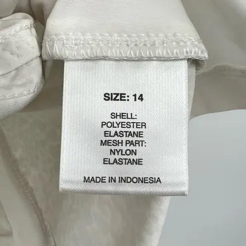 Adidas x Stella McCartney white short sleeve leopard print workout top size 14