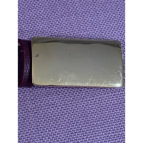 Heaven Mayhem Plate Belt in Gold & Burgundy Small Womens Leather Buckle Red