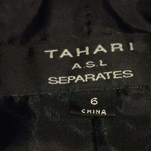 Tahari A.S.L. Separates Navy Denim Styled Blazer/Jacket w/Tan Top Stitching Sz 6