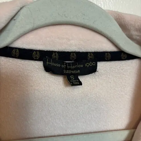 House of Harlow 1960 Rose Velour Knit Pajama Top Women's Medium Pink