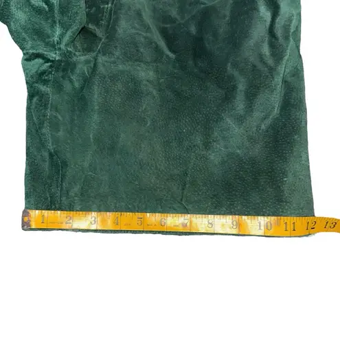 Winlit Vintage Green High Waisted Suede Leather Pleated Long Shorts Women’s 5/6