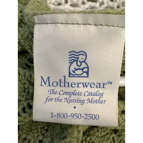 Motherhood Motherwear Nursing Cardigan Women’s M Green Knit Zip Front Cotton Rayon USA
