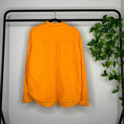 Xirena Gauze Cotton Scout Button Down Blouse size L Large Orange