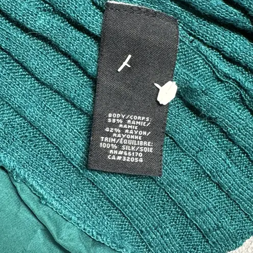 Anthropologie Knitted & Knotted Sweater Women Small Green Open Cardigan Office Preppy Bohemian