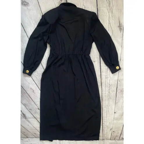 Moda International Black Vintage Long Sleeve Dress