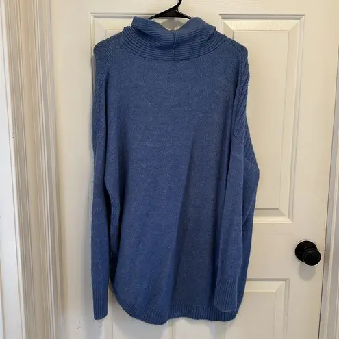 Como vintage  Sweater Womens L Pullover Long Sleeve Mock Neck Lightweight Blue