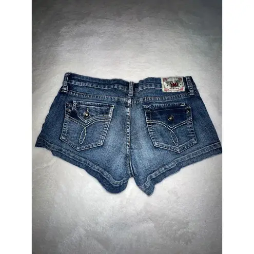 Ymi City of Angels Denim Shorts Juniors Size 7 Blue Wash Low Rise