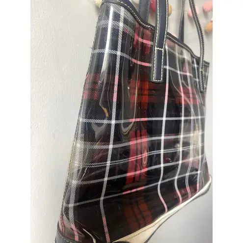 Tommy Hilfiger Vintage  Clear Plaid Flannel Tote Hand Bag Y2K