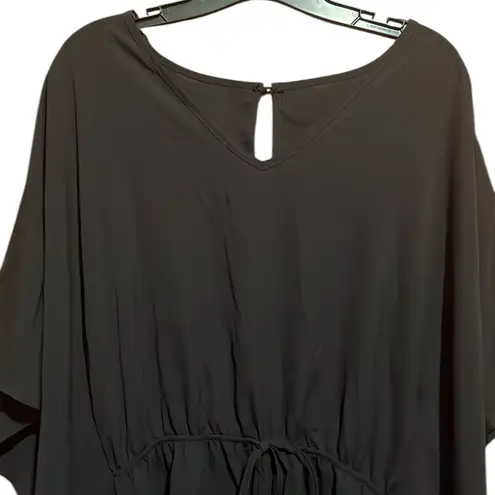 Elegant Black Women's Bat sleeved tie front Romper size small