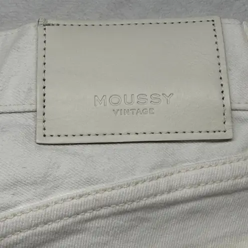 Moussy Vintage White Wash Denim Jeans Frayed Hem Made in Japan Size 25