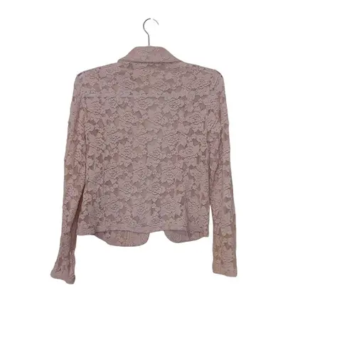 International Concepts INC Size Medium Cotton Nylon Lace Deep V Cut Pink Sheer