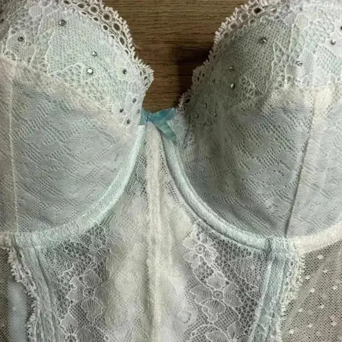 Victoria's Secret Victoria’s Secret I do corset baby blue/white bra size 36B