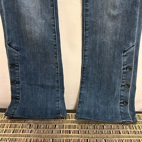 Pilcro Anthropologie High-Rise Bootcut Jeans Button Hem Size 25