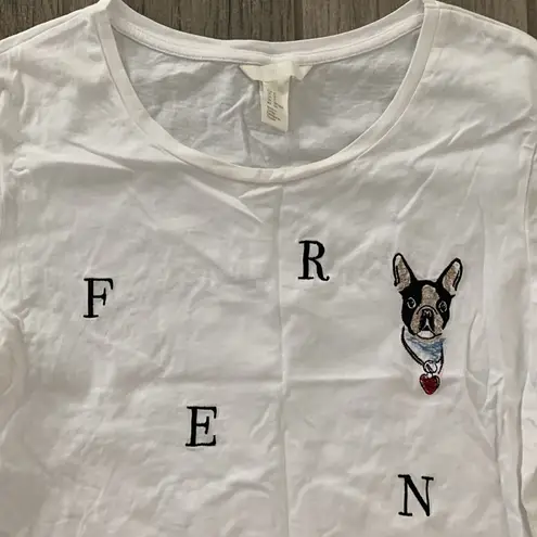 H&M  frenchie white t-shirt - Image 3