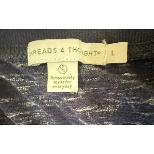 Threads 4 Thought Pullover Top Heathered Knit Tunic Long Sleeve Blue Size Large - Image 4