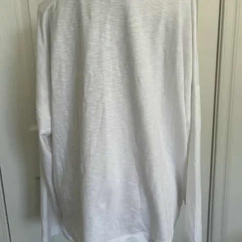 Madewell  Womens Relaxed Bombay Henley Long Sleeve Knit Top White Size L NU850