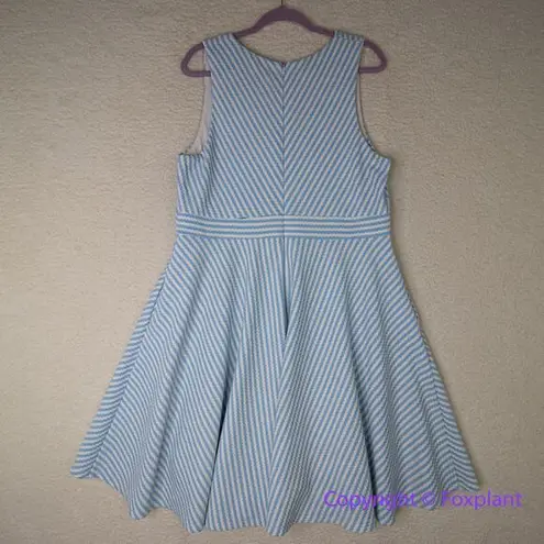 Hutch Anthropologie baby blue and white Bowtie Dress, women plus size 1X