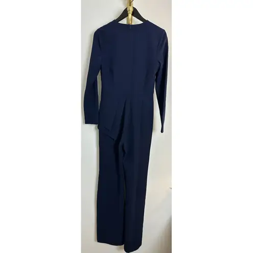 Black Halo Sinclair Skirted V-Neck Jumpsuit in Pacific Blue Size US 4 NWT