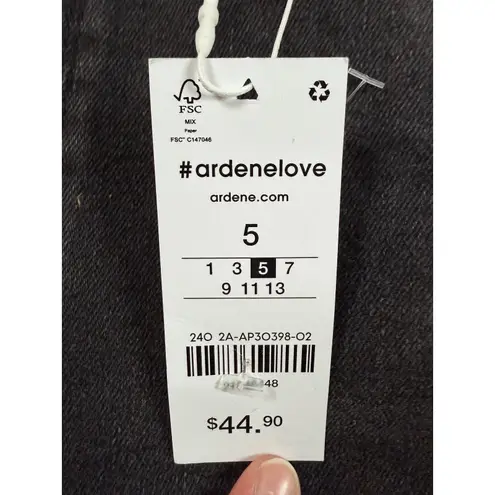 ARDENE Women Dark Wash High Rise Flare Jeans Size 5 Distressed Raw Hem Black