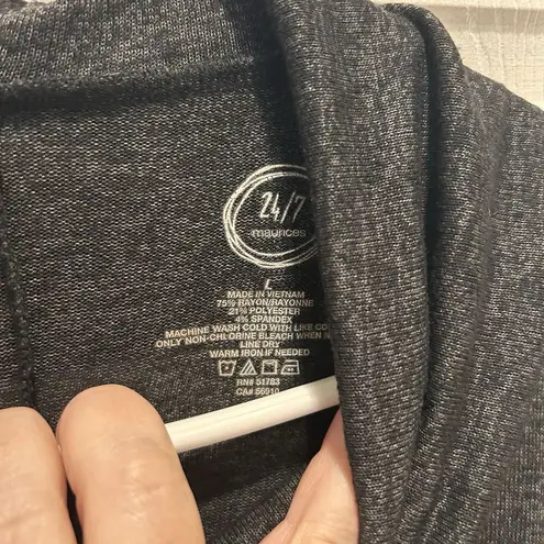 Maurice's  24/7 Charcoal Gray Turtleneck Tunic Pocket Womens Size‎ Large