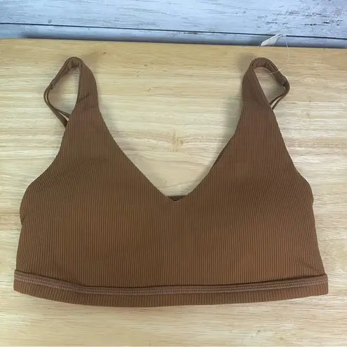 Aerie  Goal Ribbed Sports Bra Brown Size Small