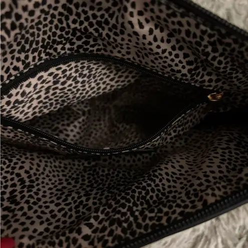 Stylish Black and Brown Crossbody Bag with Animal Print