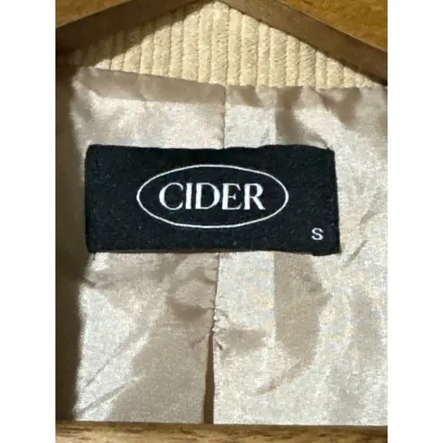 Cider · Small · Corduroy Lined One Button Blazer Beige Corduroy Tailored Jacket