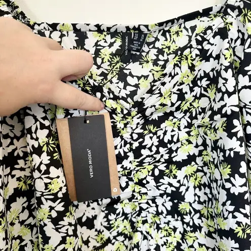 VERO MODA NWT Chaddie Ditsy Floral Boho Long Sleeve Ruched Mini Dress - XL