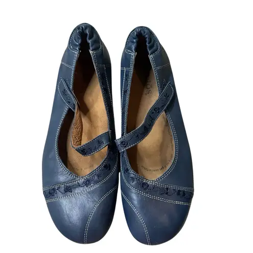 Taos Ta Dah Navy Blue Mary Jane comfort Flats Size 11/11.5