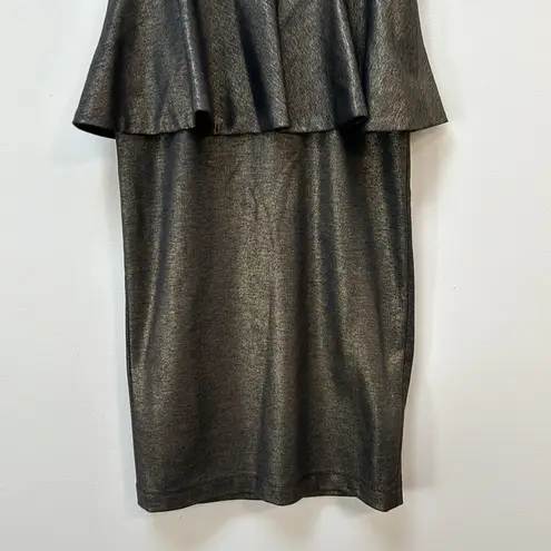 Alice + Olivia  Dahlia Metallic Peplum Mini Bodycon Tank Dress Size 6