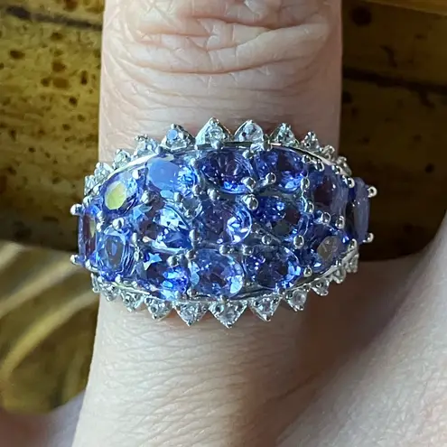 Natural Tanzanite Sterling Silver Ring Size 6
