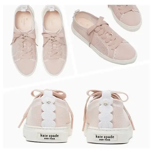 Kate Spade New York Ainslee Pink Knit Scallop Detail Sneakers Women US 6.5