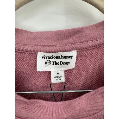 NEW The Drop Foxglove Cropped Pull On Women Medium Y2K Preppy Shrug Top Pink